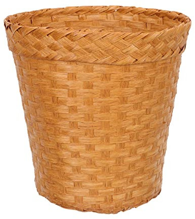 YARNOW Papierkorb Aufbewahrungskorb Weiden Korb geflochten Mülleimer Abfalleimer Papiereimer Make Up Organizer Korb Papierabfall Flechtkorb für Büro Badezimmer Wohnzimmer Deko 26x25x24cm