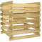 vidaXL Bois de Pin Imprégné Composteur de Jardin à Lattes Conteneur d'Engrais Bac à Compost Boîte à Déchets Terrasse Extérieur 90x90x90 cm