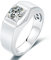 Real 1 Karat D Farbe Moissanite Herrenring 18 Karat Weißgold Farbe Funkelnde Hochzeit Verlobungsfeier Edlen Schmuck 8,75
