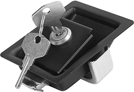 Trailer Door Lock with Paddle Deadbolt, Flush Paddle Latch RV Door Latch 304 Stainless Steel Flush Mount Entry Door Latch Toolbox Lock with 2 Keys for Campers Truck