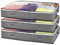 Stackzy Flat Clothes Underbed Storage Bags – Sturdy Fabric Storage Solution – Foldable Underbed Container and Closet Organiser – Storage Bin for Clothes – 3pcs 75L Capacity