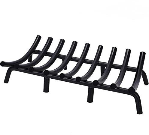 Rejilla de chimenea de 23 pulgadas de 3/4 pulgadas resistente para estufa de leña de 3/4 pulgadas, rejilla de acero redondo sólido para interiores y exteriores, chimenea, chimenea