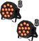 DELIBANG 2PCS RGBW LED Par Strahler Akku, 12 LED Bühnenlicht Wiederaufladbar mit Fernbedienung und Timing, Discolicht Partylicht Effektstrahler 8CH für Outdoor Beleuchtung Bühne Hochzeit Weihnachten