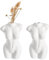 2er-Set Keramikvase Blumenvase Moderne Schicke Vase, Minimalistische Pampasgras Blumenvase 12cm hohe vase Kreative Design blumenvase für Wohnzimmer Home Deko Getrocknete Blumen