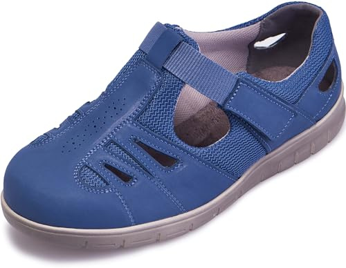 Cosyfeet Jacqueline - Denim - 7-6E Width - Extra Wide Women's Sandals
