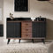 Moimhear Sideboard mit DREI Schubladen, Exquisite Maserung. Sideboard für Schlafzimmer und Wohnzimmer, Moderne Holzfarbe-Sideboard mit Stauraumregalen. H80/L117,5/T40 cm (schwarz)