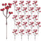 Fangoo 48 Stück Künstliche Rote Beeren Dekoration, 18 cm Rote Beeren Picks Holly Zweige für Weihnachtsbaum Dekoration Handwerk Hochzeit Ferienzeit Winter Home Dekor