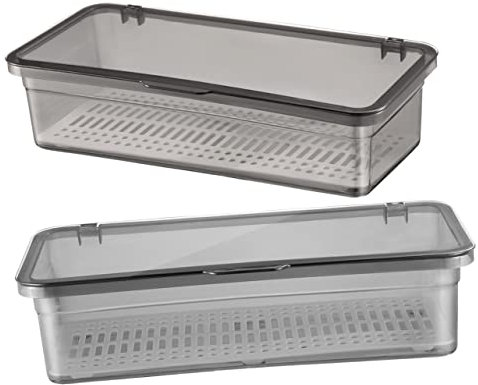 NAMOARLY 2 Pièces Boîte De Rangement De Couverts Transparent Boîte De Rangement En Boîte De Rangement Avec Couvercle Boîte À Ustensiles En