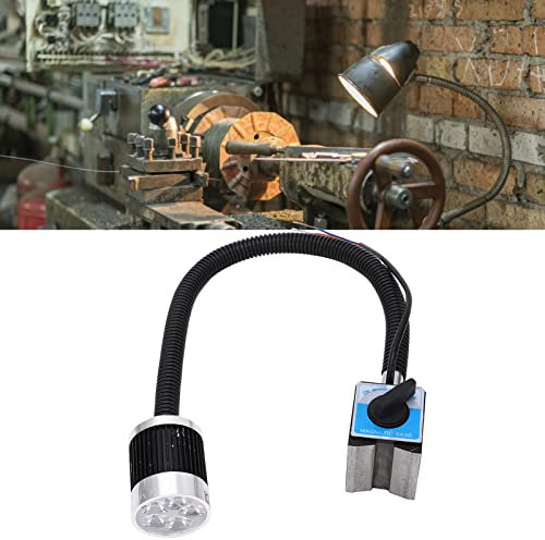 LED-Werkzeugmaschinenlampe, Weiches Weißes CNC-Drehmaschinenlicht, mit Flexiblem Schwanenhals und Magnetsockel (5W)