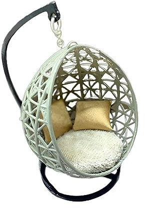 harayaa Mini-Hängesessel, Miniatur-Hängesessel, Basteln, DIY-Modellbau für Mikrolandschaften, Maßstab 12