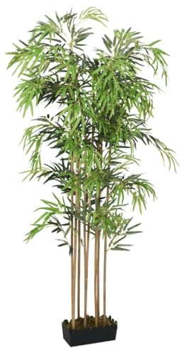 vidaXL Bambusbaum Künstlich, Kunstpflanze mit 1605 Blättern, Kunstbaum Dekobaum für Innen Außen, Künstliche Pflanze Zimmerpflanze, Grün 180 cm