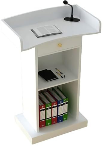 TELCIM Bodenstehendes Podium, Rednerpult Aus Holz Mit Breiter Lesefläche Und Ablagefach, Präsentationspult, Präsentationsständer, Multi Functional Lectern, for Lehrer, Redner, Vorträge, Klassenzimmer