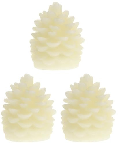 DOITOOL 3st Batterie Weihnachtskerzen Flammenlose Kerzen Tannenzapfenkerze Wachs Weihnachtsdekor Led-kerze Flammenloses Weihnachtsteelicht Led-weihnachtsteelicht Weihnachtsbaum Esstisch