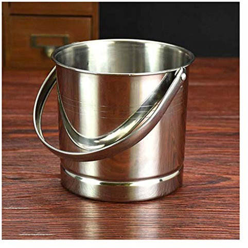 MOOWI Ice Bucket Stainless Steel Portable Bar Party Barbecue Ice Bucket Household Beverage Beer Ice Bucket Kitchen Tool Storage Bucket Keeps Ice Cold & Dry