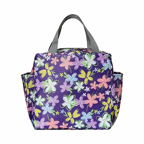 Aluminiumfolie, verdickte Bento-Tasche, Stoff-Lunchbox-Tasche, Arbeit mit Lebensmittelutensilien, Lunch-Verpackungstasche Besteck Mit Namen Für Kinder (Purple, One Size)