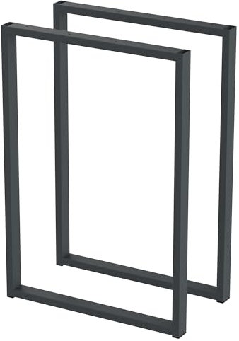 BK Styl 2 Stück Tischbeine aus Metall U-Form | Tischgestell aus 40x20mm Profilen | Tischkufen Tischfüße Möbelbeine für Schreibtische & Esstische I Stahl Pulverbeschichtet (500x720mm Anthracit)