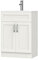 BELOFAY Crawley White 600mm Floor Standing Bathroom Vanity Unit With Basin - Laquered Cloakroom Vanity Unit with 1 Tap Hole Ceramic Basin and Soft Close Hinges. (WASTE INCLUDED)