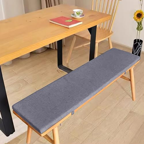qing yun Kissen für Gartenbank, 2-/3-Sitzer, 100/120 cm, weiches Sitzkissen für Esszimmer-/Gartenbank, lange Bankauflage für Zuhause, Küche, Schaukel, Terrasse, 170 x 35 x 3 cm, Dunkelgrau