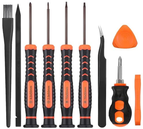 Cleaning Repair Tool Kit for PS4 PS5, TECKMAN TR9 Torx Security Screwdriver with PH00 PH0 PH1 Phillips Screwdriver Set for Sony Playstation 4,5 Main,Controller Tear Down and Dust Removal