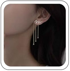 Wendalern Blitz Ohr Climber Ohrringe Lange Kette Quaste Baumeln Ohrringe Diamant Strass Blitz Donner Crawler Ohrringe Blitz Bolzen Perlen Kette Tropfen Ohrringe Schmuck Für Frauen Mädchen