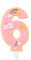 Rainbow Number Birthday Candles, Pink Number 6 Candles, Cartoon Theme Birthday Candles, Girls Boys 6th Birthday Decorations, Rainbow Cake Candles Cake Toppers for Boys Girls Birthday Party Decorations