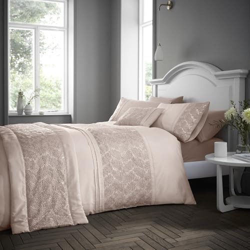 Portfolio Home Rouen Bettwäsche mit Pailletten, geometrisch, zartrosa, für Einzelbett, weich, pflegeleicht, Bettwäsche-Set mit Kissenbezug