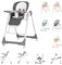Chipolino Kinderhochstuhl 2 in 1 Milk Shake, verstellbar, Babyschaukel, Räder, Farbe:dunkelgrau