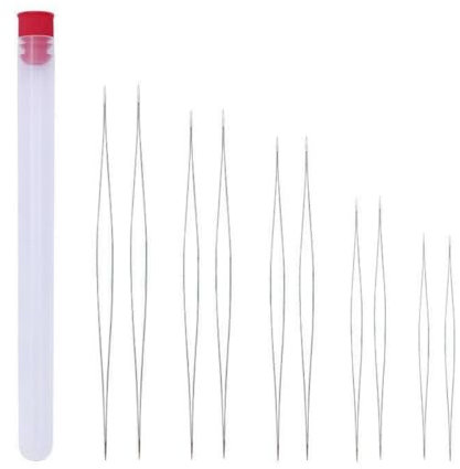 HRLORK 10 Pcs/ 5 Size Beading Needles Big Eye Bead Needles Beads Needles Beading Tool for Jewelry Making DIY Bracelets Necklace (5.8cm, 7.5cm, 10.2cm, 11.5cm, 12.7cm)
