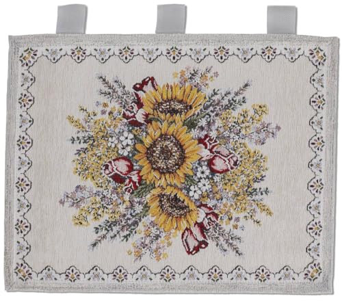 Casatessile Centrotavola, Runner e copriforno ciniglia Sunlight Runner da Tavolo con Fiori, Girasoli - COPRIFORNO