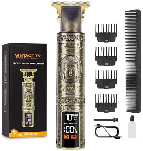 MZGO Haarschneidemaschine Barttrimmer für herren, Trimmer Herren Haartrimmer Rasierer, Konturen Haarschneider für Professionelle Barber Clippers Schnurlose Detailer Trimmer, T-Klingen Hair Clipper
