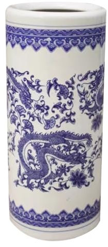 Handgefertigte Keramik Schirmständer Vase H40/50cm Haushalt Ornament mit Hochtemperaturbrand Ideal für Hotel Gästehaus Schlafzimmer Arbeitszimmer Café Lagerung und Dekoration für Regenschirme
