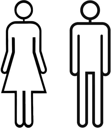 Männer & Frauen Symbol Toilettenschild aus Acryl, Einfache Kennzeichen, Unisex WC-Schild, Für Toilette, Badezimmer, Kleiderschrank WC (Schwarz)