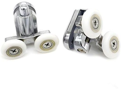 Shower Door Fixing Pulleys in Chrome - Bottom - Fits Glass 4-6mm (23mm 2 Lower Wheel)