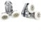 Shower Door Fixing Pulleys in Chrome - Top & Bottom - Fits Glass 4-6mm (23mm 1Upper Wheel +1Lower Wheel)