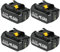 5,5Ah/5500mAh Ersatzakku für Makita Akku 18V BL1860 BL1850 BL1840 BL1860B BL1850B BL1830 BL1835 BL1845 BL1820B,Kompatibel mit Makita Elektrowerkzeugen, mit LED Indikator (4 Stück)