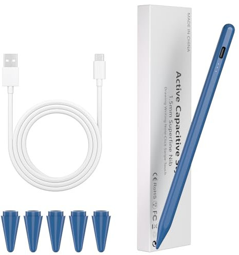 Stylus Pen Tablet Android, KBCASE Penna per Tablet Compatibile Samsung/iPhone/Lenovo/Xiaomi/Huawei/Android Touch Screen, Stylus Pencil with Sensibile all'Inclinazione con 3 Punte