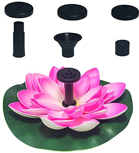Fuente de Flores de Loto, Bomba de Fuente Solar de Agua Flotante Fuente de Lirios para baños de Aves con 6 boquillas, Fuente Solar de jardín para baño de Aves, Estanque, Piscina,