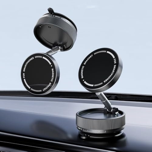 HIPATU Porta Cellulare Auto per Volvo S40 2006-2024, Supporto Magnetico Pieghevole da Auto per Cellulare, Super Stabile, Accessori Auto,A Black