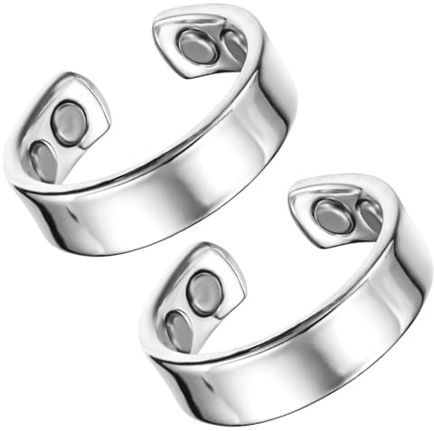 MagEnergy 2PCS Kupferringe für Frauen, 99,99% reiner Kupfer magnetischer Daumenring mit Magnet