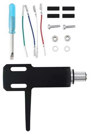 EMSea 8mm Turntable Headshell Bracket Stylus Set Suitable for Various LP Phono Black