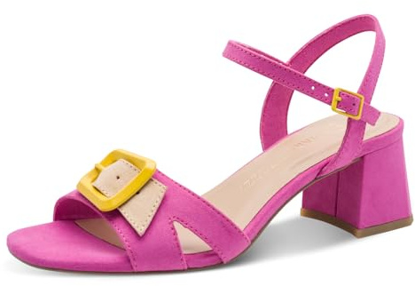 MARCO TOZZI Damen Sandale weiches Feel Me Fußbett weiches Innenfutter Sommer, pink (FUXIA COMB), 41 EU
