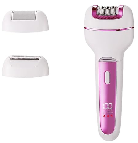 luxderm SilkEase Pro Epilierer Kabelloser 3-in-1 Elektrischer Epilierer für Frauen, wiederaufladbar, IPX7 wasserdicht, LED Display, für trockene und nasse Anwendung geeignet
