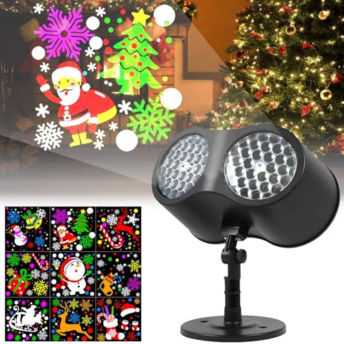 Weihnachten LED Projektorlampe,16 Muster Projektor Lichter | Weihnachtsbäumen, Weihnachtsmännern, Schneemännern,etc.,Weihnachtsbeleuchtung Deko,Festival Projektor Lichter