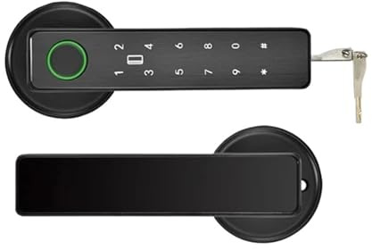 Electronic Smart Door Lock Tuya APP Bluetooth With Biometric Camera Fingerprint Smart Card Password Key Unlock Manual Biometric Lock, Door Lock With Handle Bedroom Unlock Room Lock