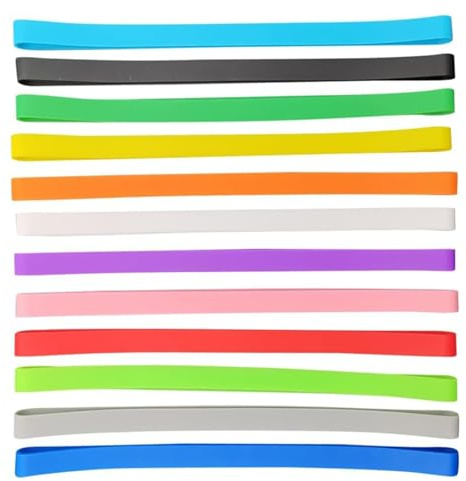 VEOIRXU 12 Pezzi Fasce Elastiche In Gomma Siliconica Elastici Colorati In Gomma Grande Elastico In Silicone Elastici In Gommas Larghi Per Arte Scuola Casa Ufficio Cartelline Libri (12 Colori)