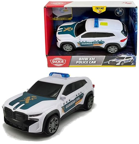 Dickie Toys BMW XM Guardia Civil 15 cm con Luces y Sonido, Coche Policía Escala 1:36 con Sistema de Fricción, Vehículo Oficial de la Guardia Civil, 3 Años (203712036SI1)