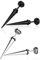 Yumilok Edelstahl Fake-Stab Fake Dehnungsstarb Ohrstecker Piercing Ohrringe Hypoallergen Ohrschmuck für Damen Herren, 2 Paare(Schwarz, Silber)
