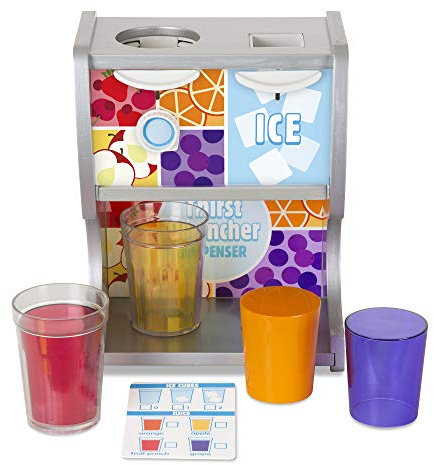 Melissa & Doug Durstlöscher aus Holz, Getränkespender mit Bechern, Safteinsätzen, Eiswürfeln, FSC-Zertifiziert