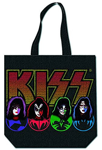 KISS Einkaufstasche Faces Band Logo Zip Top Nue offiziell Schwarz One Size