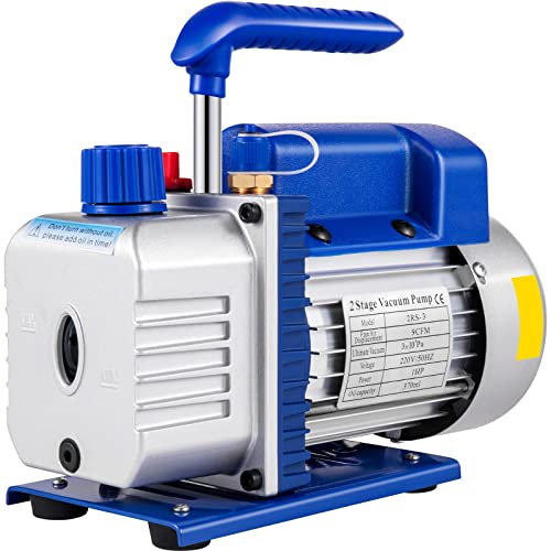 VEVOR Pompe à Vide Climatisation 9 CFM 1 HP Pompe à Vide Climatisation Voiture Electrique Air Vacuum Pump Systèmes de Réfrigération Climatisation